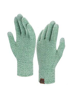 Winter Touchscreen Gloves Women Warm Knit Chenille Thermal Stretch Cuff